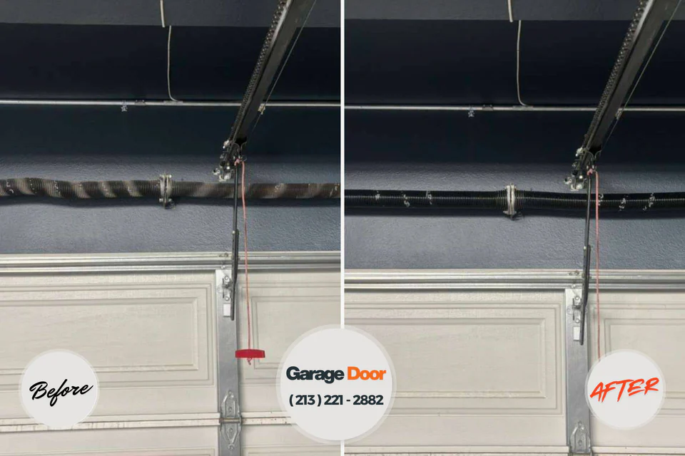 Before and after: garage door repair Selden, NY